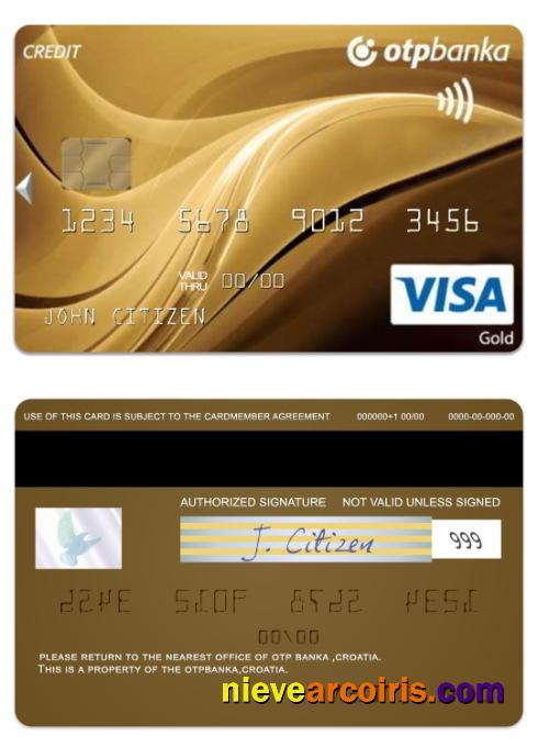 Croatia OTP Banka visa gold charge card